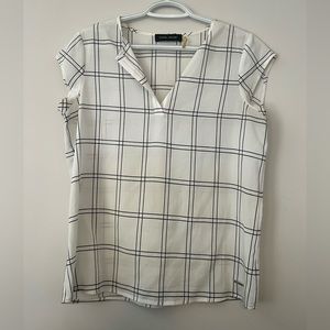 Black and white striped blouse